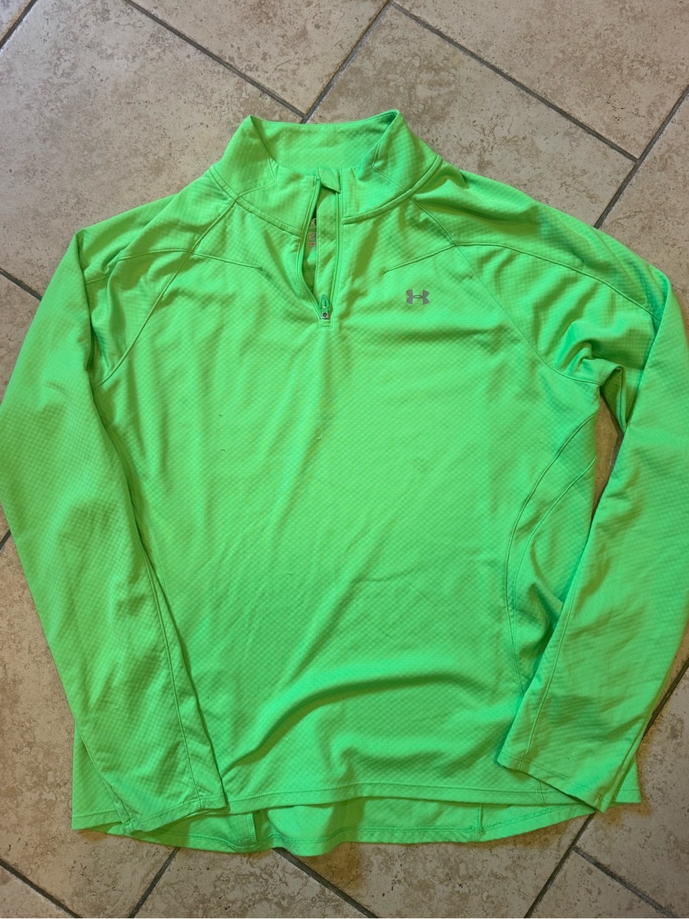 Under Armour Bright Lime Green Quarter-Zip Performance Top